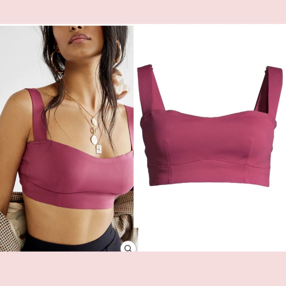 NWT $48‎ Free People Intimately [ XS ] Naomi Longline Bralette Dried Rose